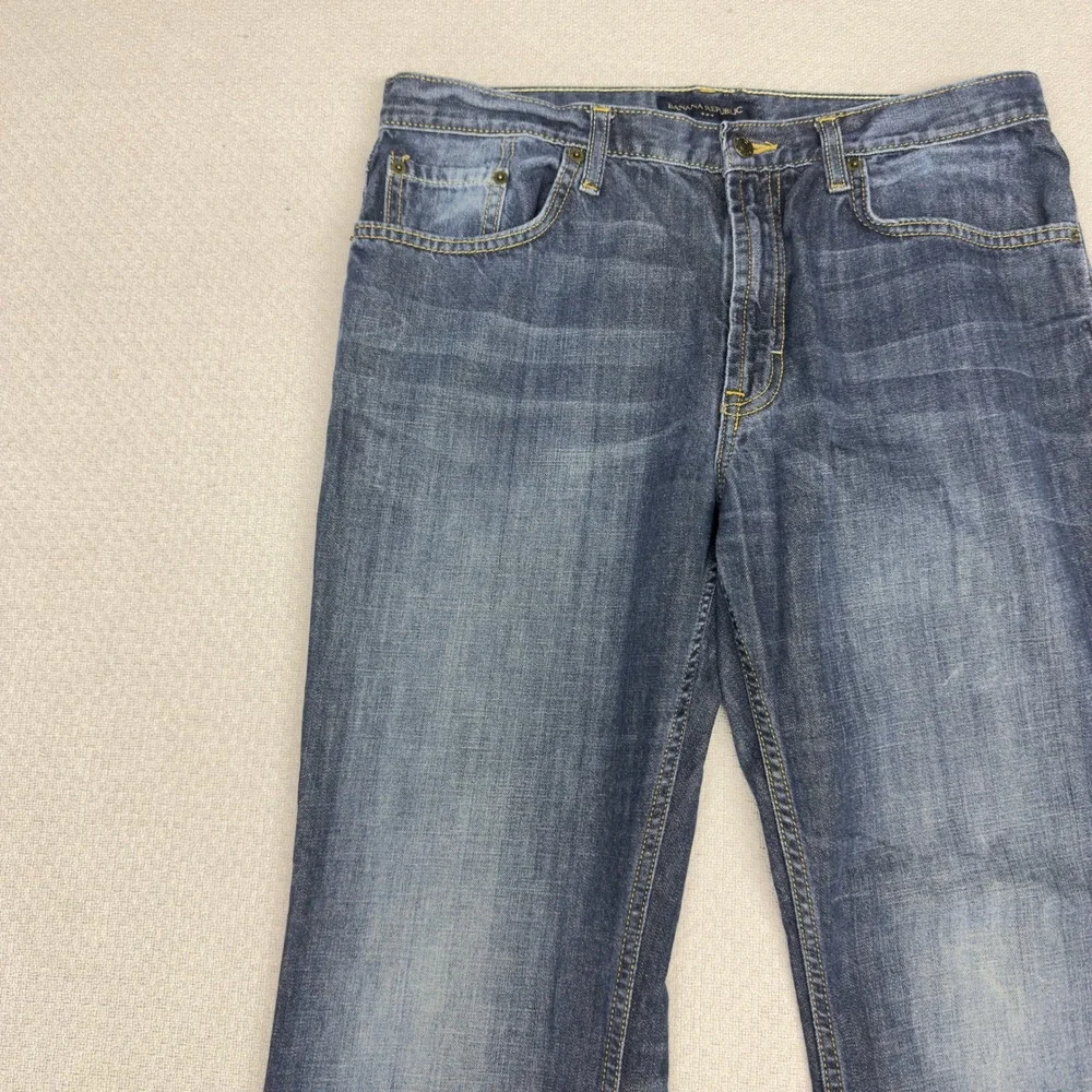 Banana Republic Jeans Mens 34x30 Blue Denim Straight Fit Faded Y2k Casual